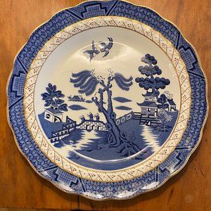 Booths REAL OLD WILLOW Blue & White Transferware Dinner Plate